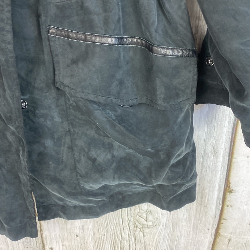 Maje Lambskin Leather Trim Anorak Jacket Size Medium - Picture 9 of 12